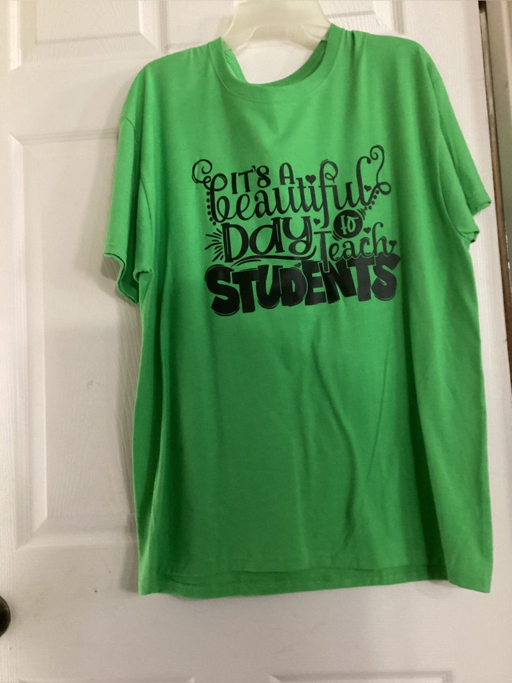 Bright Green Graphic Tee - "It's a Beautiful Day to Teach Students"